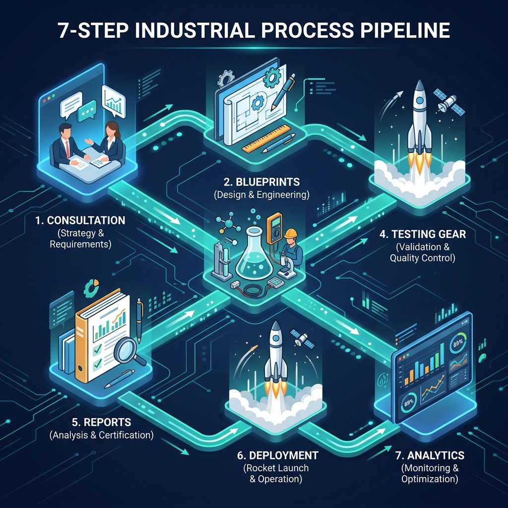 7-step industrial process pipeline
