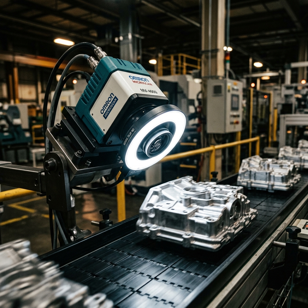 Fovex AI vision camera inspecting automotive parts on a production line